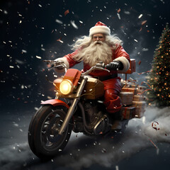 Santa Claus Using Big Moto