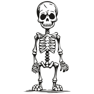 Transparent Halloween Skeleton Haunting in Monochrome
