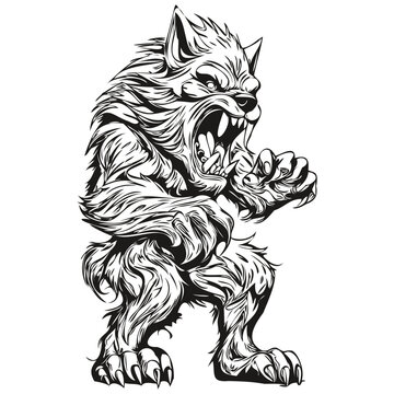 Transparent Image of a Halloween Lycanthrope Entity