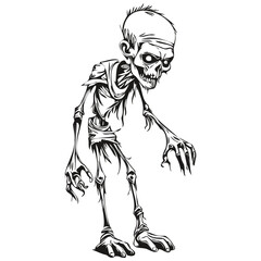 Fototapeta premium Transparent Image of an undead Entity for Halloween