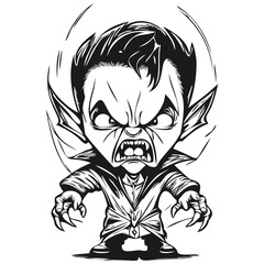 Vampire Haunting in Black and White