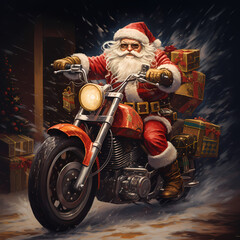 Santa Claus Using Big Moto