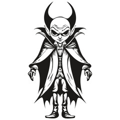Vector Vampire in Black and White