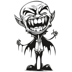 Vector Vampire Entity in Hand-Drawn Style for Halloween