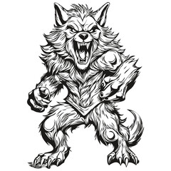 Vector Werewolf Entity for Spooky Halloween