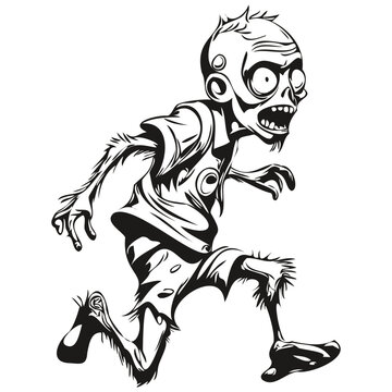 Zombie Activity in Monochrome for Halloween Night