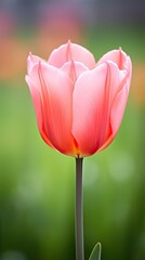 Flower tulip in the garden with a natural background