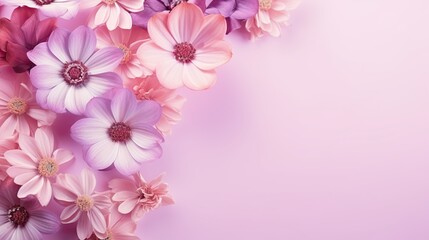 Fototapeta na wymiar Flowers vertical composition purple flowers