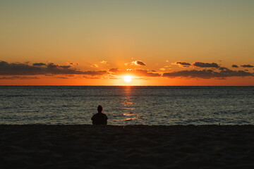 Fototapeta premium Pôr do sol na praia de Miami, Flórida