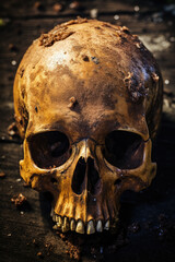 Obraz premium Abstract background with skeleton skull