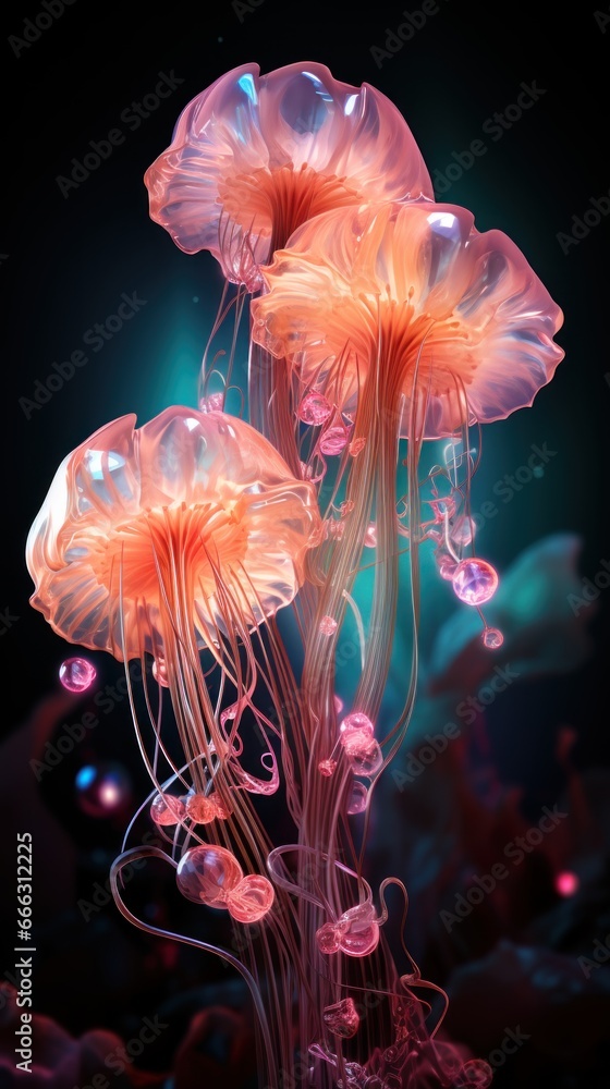 Poster Jellyfish seaweed in water