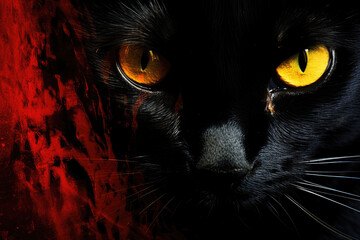 Black cat abstract
