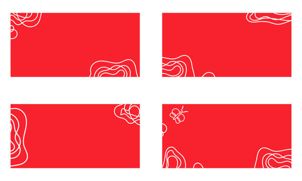 a set of simple red backgrounds with abstract ornaments