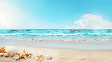 Fototapeta na wymiar Summer on tropical sea sandy beach
