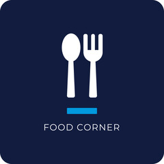 Fototapeta premium Food Corner Sign Icon