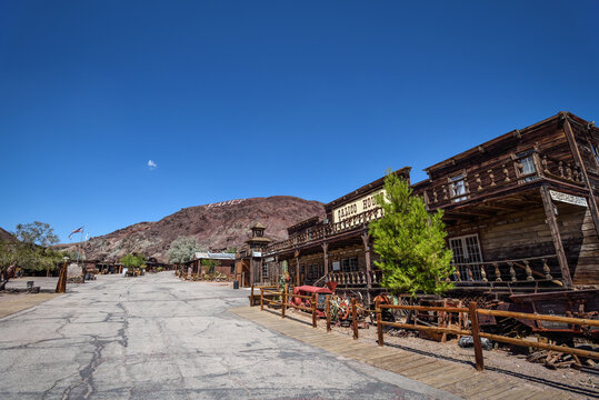 The Cityscape of Calico Ghost Town on a Hot Summer Day - California, USA