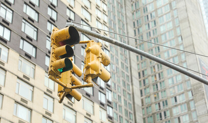 streetlights and traffic signals create a vibrant, city ambiance with streaks of light and vibrant...