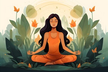 Woman doing yoga illustration