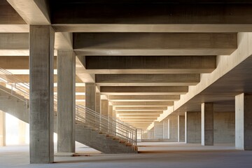 Fototapeta premium Abstract white grey concrete architecture building