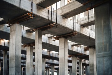 Fototapeta premium Abstract white grey concrete architecture building