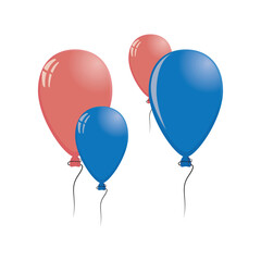 Birthday balloon flying for party and celebrations. balloon illustration for graphic and web design