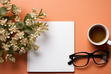 notebook and cup of coffee