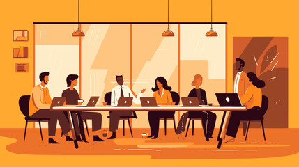 Concept vector illustration of business meeting.