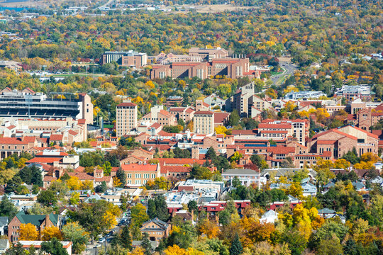 The University of Colorado Boulder Campus on a Colorful Fall Day