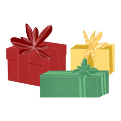 gift boxes isolated on white