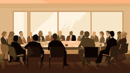 Concept vector illustration of business meeting.