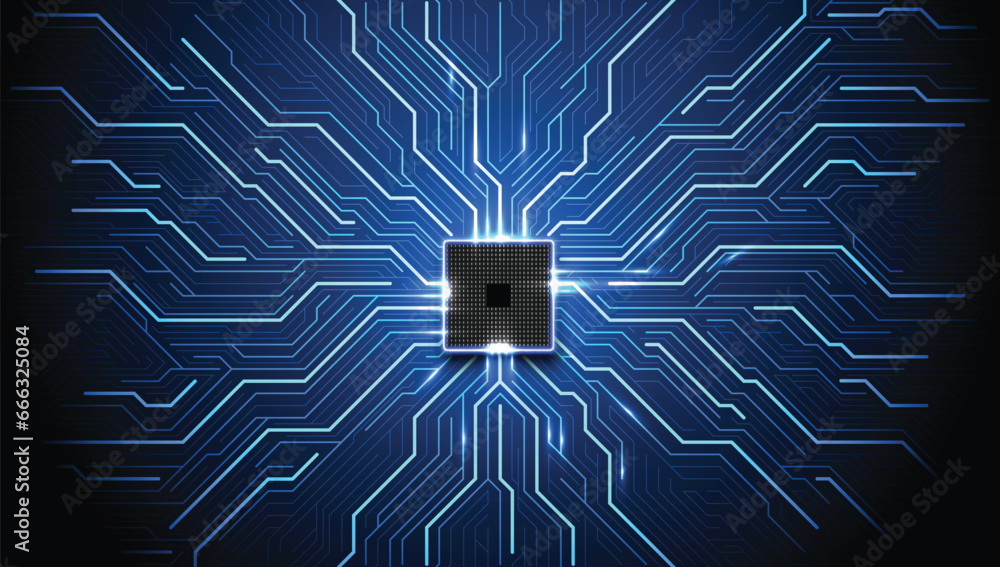 Poster circuit board. technology background. central computer processors cpu concept. motherboard digital c