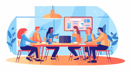 Concept vector illustration of business meeting.