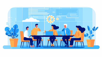 Concept vector illustration of business meeting.