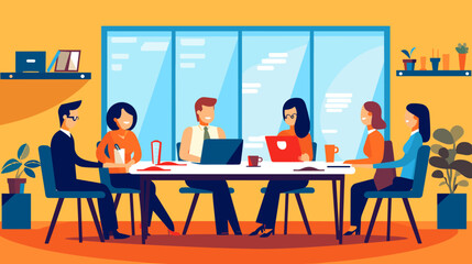 Concept vector illustration of business meeting.