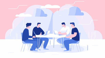 Concept vector illustration of business meeting.