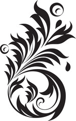 Inky Garden Serenity Whimsical Black Botany