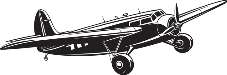 Ethereal Aero Artistry Vector Mastery Aeronautical Elegance Black Plane Vector Art