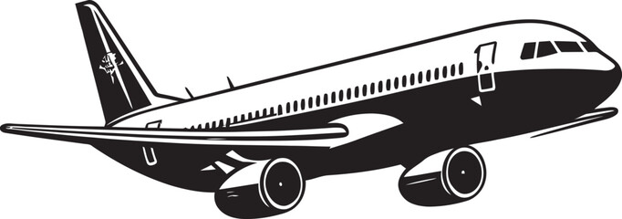 Aviation Alchemy in Black Vector Wings Elegance in Flight Onyx Plane Vector