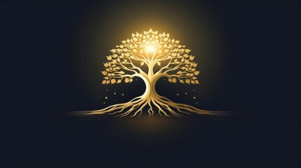 Natural Vector Tree Logo Illustration Nature Tree generative ai