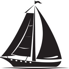 Nocturnal Voyage Black Boat Vector Artistry Oceans Whisper Vector Boat Elegance