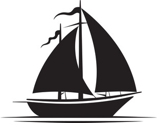 Nighttime Seafaring Majesty Vector Dreams Artful Aquatic Craft Sleek Boat Vector