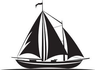 Silhouetted Serenity Vector Watercraft Artistry Serenading the Waves Vector Boat Elegance