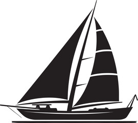 Ethereal Nautical Beauty Vector Silhouette Nocturnal Waterscapes Black Boat Vector