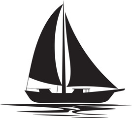 Voyage into the Night Vector Boat Silhouette Sculpted Waterscapes Maritime Vector Magic