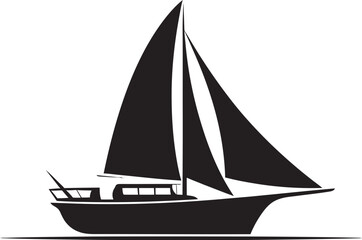 Artful Aquatic Alchemy Onyx Boat Vector Elegance in the Night Vector Maritime Dreams