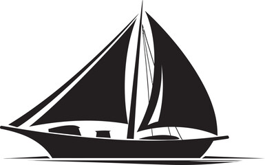Nautical Tranquility Vector Boat Majesty Noir Watercraft Symphony Boat Vector Art