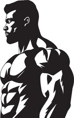 Muscle Monochrome Black Vector Aesthetic Shadowed Serenity Vector Fitness Royalty