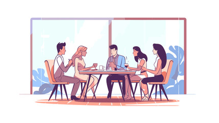 Concept vector illustration of business meeting.