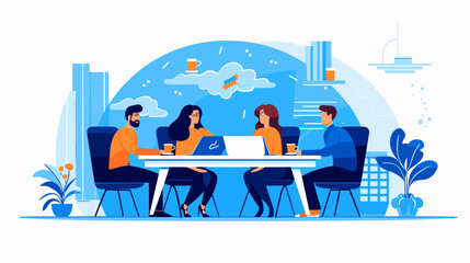 Concept vector illustration of business meeting.