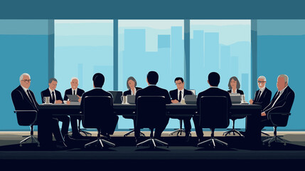 Concept vector illustration of business meeting.